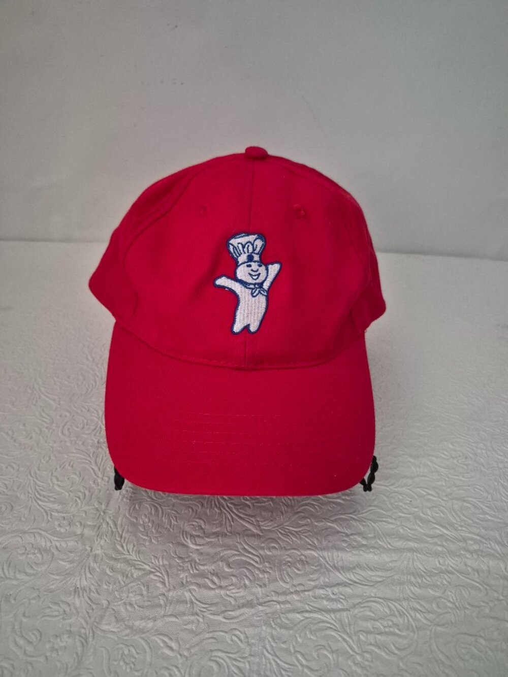 Vtg Y2K Pillsbury Dough Boy Red Embroidered Cotton Strapback Baseball Cap Hat